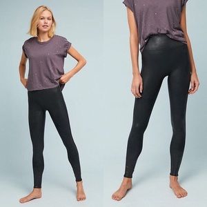Spanx Faux Leather Black Shaping Leggings Hi Waist